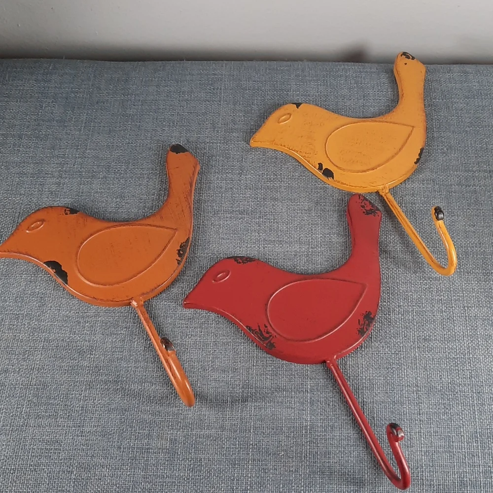 Wall Hooks Bird Birds Rustic Urban Farmhouse Home Coat Utility Laundry Room